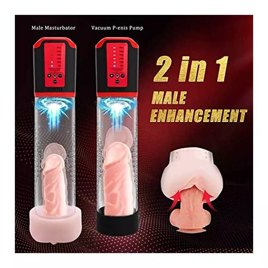 Automatic Sucking Penis Pump with Vagina Sleeve - LATUNE Rick, Electric Erection Pump Device with 5 Suction for Penis Enlargemen