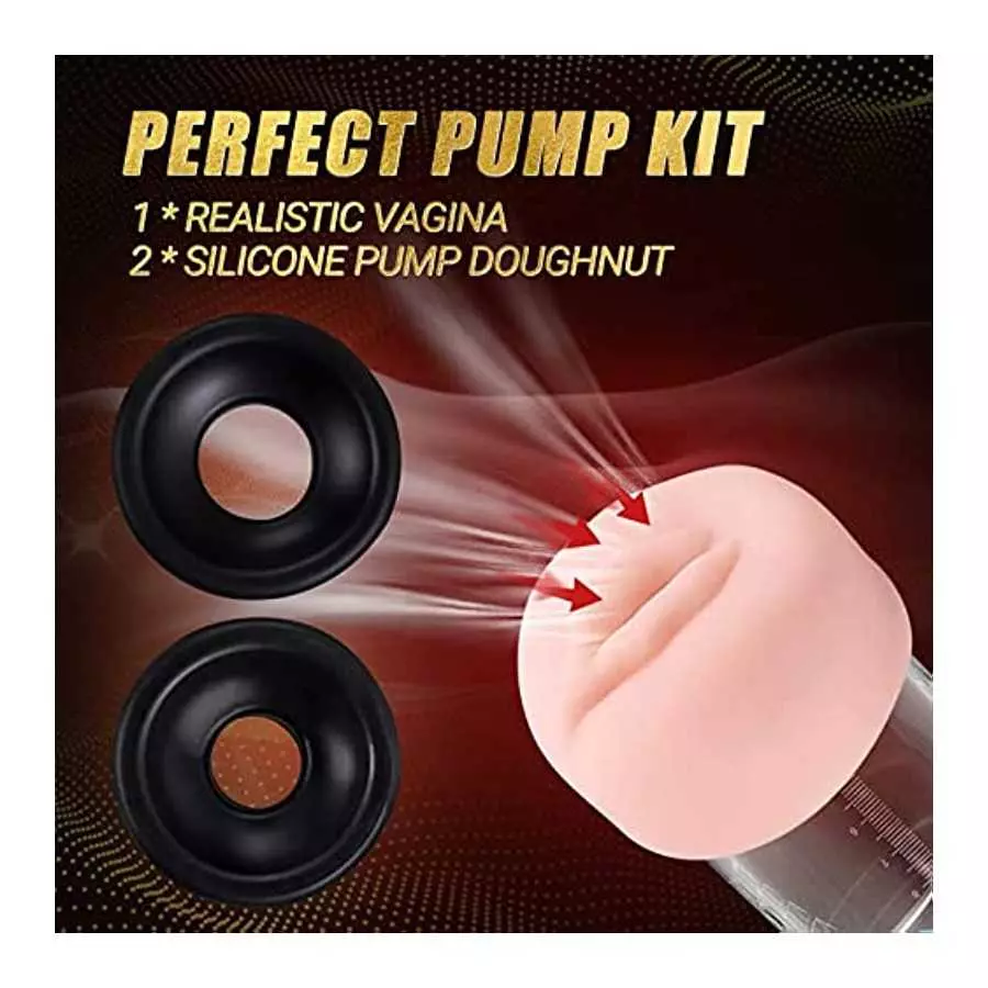 Automatic Sucking Penis Pump with Vagina Sleeve - LATUNE Rick, Electric Erection Pump Device with 5 Suction for Penis Enlargemen