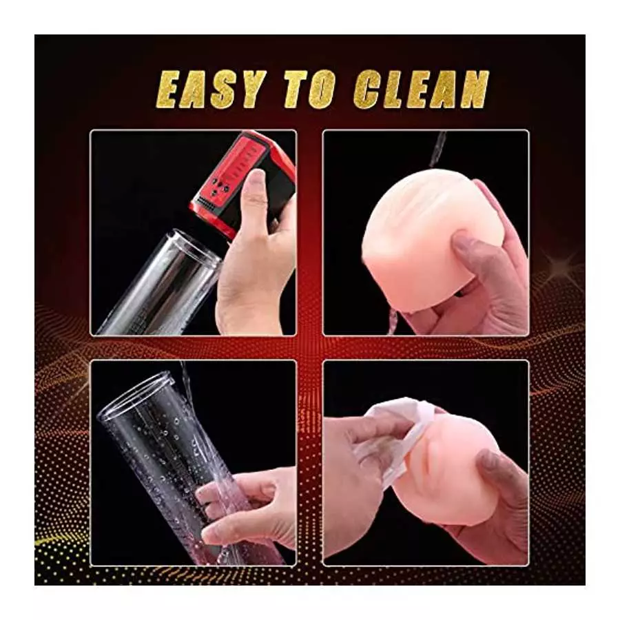 Automatic Sucking Penis Pump with Vagina Sleeve - LATUNE Rick, Electric Erection Pump Device with 5 Suction for Penis Enlargemen