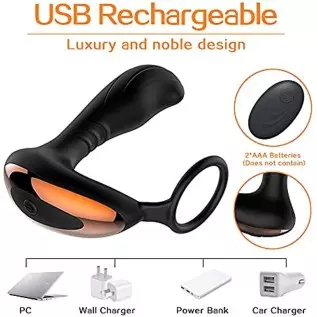 Prostate Massager Anal Vibrator, Remote Control with Cock Ring Butt Plug Vibrating G-spot Vibrator Adult Sex Toys for Men,Women Prostate Massager Anal Vibrator, Remote Control with Cock Ring Butt Plug Vibrating G-spot Vibrator Adult Sex Toys for Men,Women