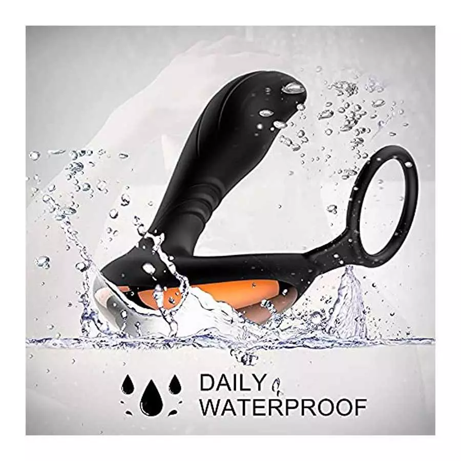 Prostate Massager Anal Vibrator, Remote Control with Cock Ring Butt Plug Vibrating G-spot Vibrator Adult Sex Toys for Men,Women 