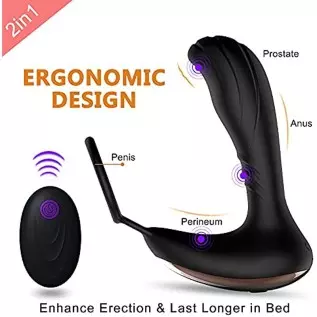Prostate Massager Anal Vibrator, Remote Control with Cock Ring Butt Plug Vibrating G-spot Vibrator Adult Sex Toys for Men,Women Prostate Massager Anal Vibrator, Remote Control with Cock Ring Butt Plug Vibrating G-spot Vibrator Adult Sex Toys for Men,Women