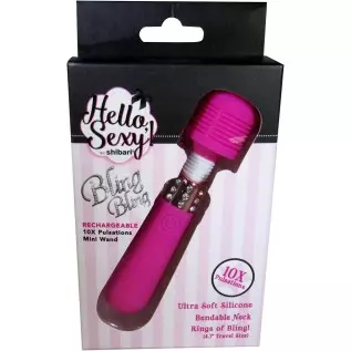 Shibari Hello Bling Bling, 10x Mini Wand Massager, Purple