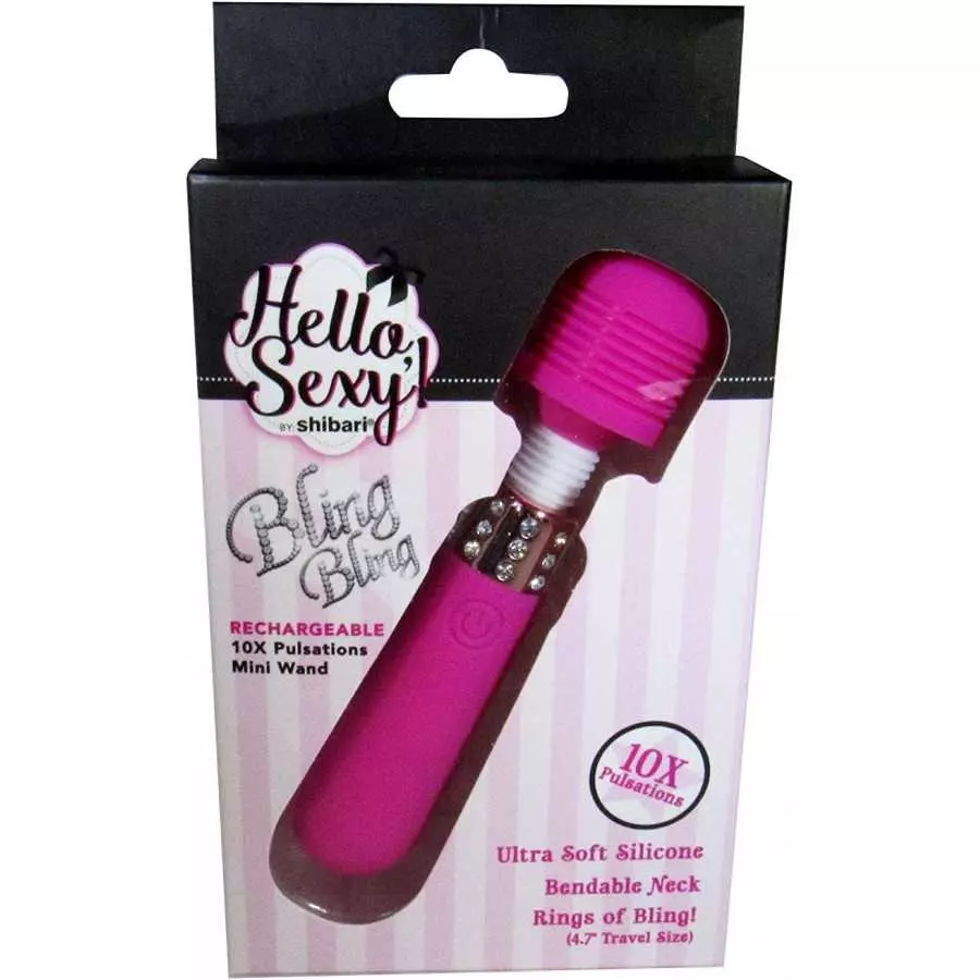 Shibari Hello Bling Bling, 10x Mini Wand Massager, Purple