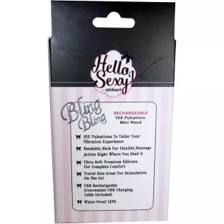 Shibari Hello Bling Bling, 10x Mini Wand Massager, Purple