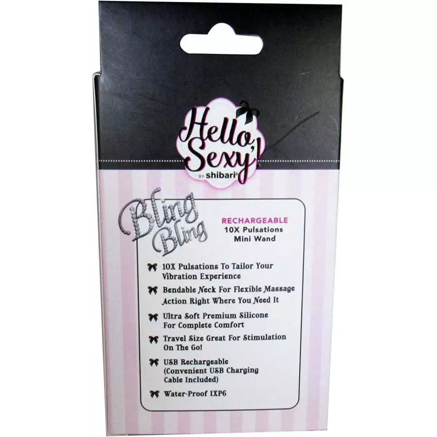 Shibari Hello Bling Bling, 10x Mini Wand Massager, Purple