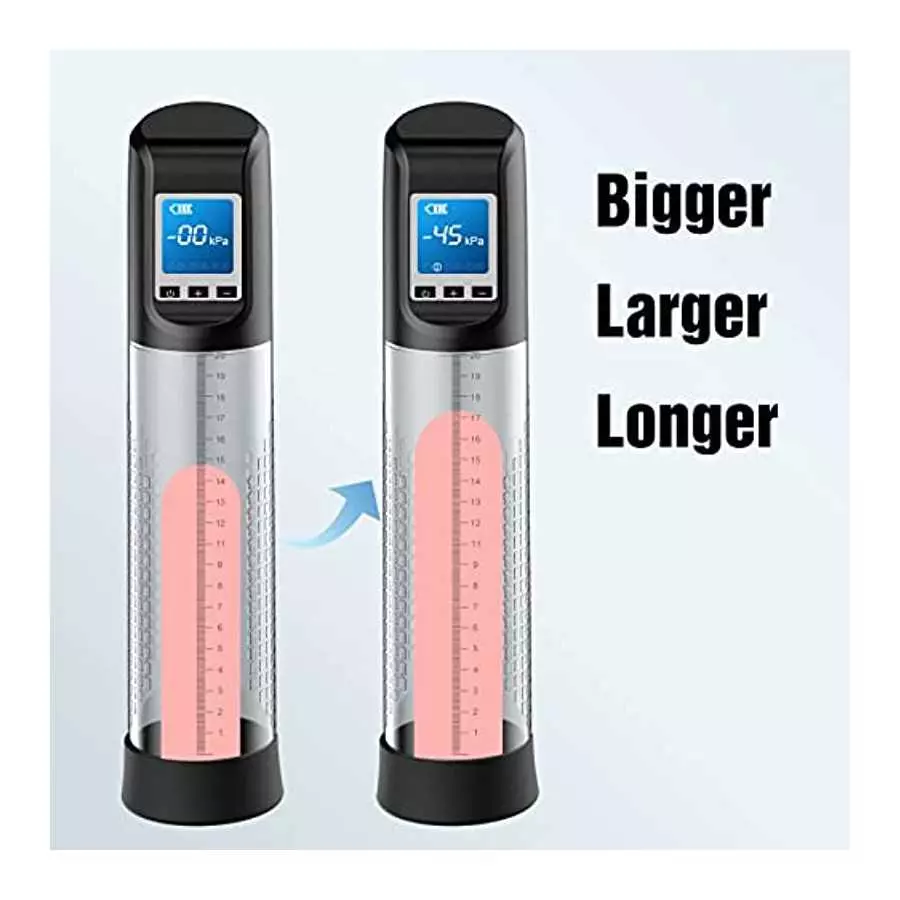 Electric Vacuum Vibrating Penis Pump with Pocket Pussy, 6 Suction & 9 Vibration Intensities, Penis Enlargement Extend Pump, Male