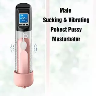 Electric Vacuum Vibrating Penis Pump with Pocket Pussy, 6 Suction & 9 Vibration Intensities, Penis Enlargement Extend Pump, Male Electric Vacuum Vibrating Penis Pump with Pocket Pussy, 6 Suction & 9 Vibration Intensities, Penis Enlargement Extend Pump, Male