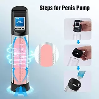 Electric Vacuum Vibrating Penis Pump with Pocket Pussy, 6 Suction & 9 Vibration Intensities, Penis Enlargement Extend Pump, Male Electric Vacuum Vibrating Penis Pump with Pocket Pussy, 6 Suction & 9 Vibration Intensities, Penis Enlargement Extend Pump, Male