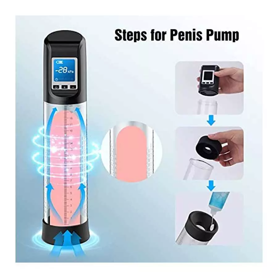 Electric Vacuum Vibrating Penis Pump with Pocket Pussy, 6 Suction & 9 Vibration Intensities, Penis Enlargement Extend Pump, Male