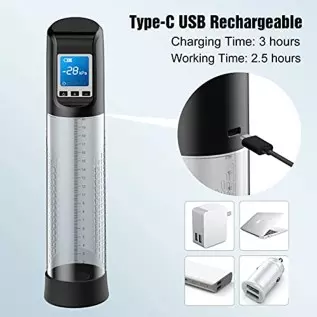 Electric Vacuum Vibrating Penis Pump with Pocket Pussy, 6 Suction & 9 Vibration Intensities, Penis Enlargement Extend Pump, Male Electric Vacuum Vibrating Penis Pump with Pocket Pussy, 6 Suction & 9 Vibration Intensities, Penis Enlargement Extend Pump, Male