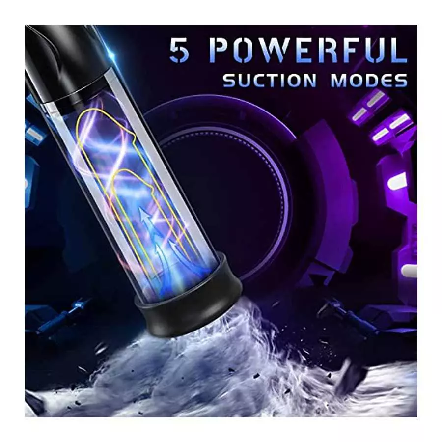 Electric Penis Vacuum Pump with 5 Suction Modes, Rechargeable Male Masturbator Penis Enlargement Pump, Penis Trainer Sex Toy for