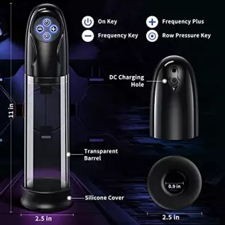 Electric Penis Vacuum Pump with 5 Suction Modes, Rechargeable Male Masturbator Penis Enlargement Pump, Penis Trainer Sex Toy for Electric Penis Vacuum Pump with 5 Suction Modes, Rechargeable Male Masturbator Penis Enlargement Pump, Penis Trainer Sex Toy for