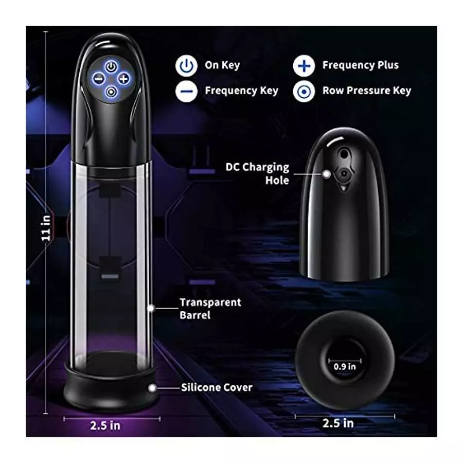 Electric Penis Vacuum Pump with 5 Suction Modes, Rechargeable Male Masturbator Penis Enlargement Pump, Penis Trainer Sex Toy for