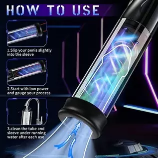 Electric Penis Vacuum Pump with 5 Suction Modes, Rechargeable Male Masturbator Penis Enlargement Pump, Penis Trainer Sex Toy for Electric Penis Vacuum Pump with 5 Suction Modes, Rechargeable Male Masturbator Penis Enlargement Pump, Penis Trainer Sex Toy for