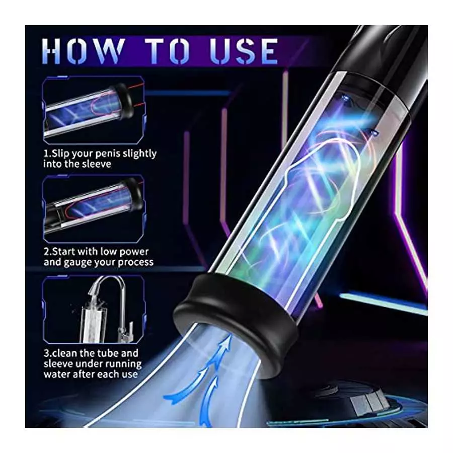 Electric Penis Vacuum Pump with 5 Suction Modes, Rechargeable Male Masturbator Penis Enlargement Pump, Penis Trainer Sex Toy for