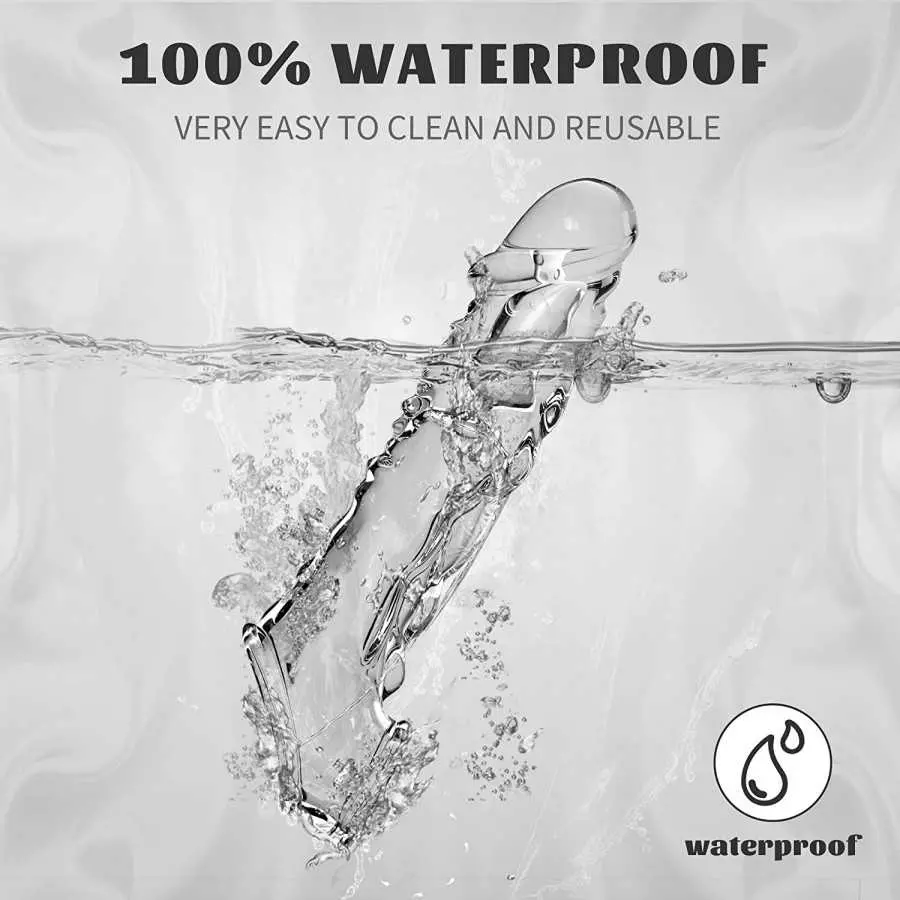 KVEVU Reusable Penis Sleeve with Vibrator Penis Ring,3.6 inch Clear Penis Sleeve Cock Ring Extender Ultra-Soft Penis Enlarger fo