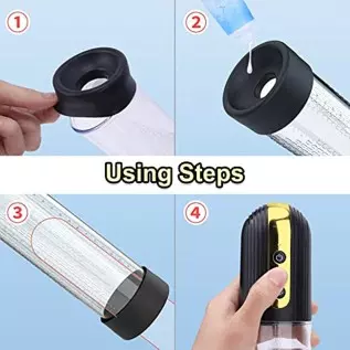 Electric Vacuum Penis Pump for Men - Cock Enlarger with Pocket Vagina & 4 Suction Intensities, High-Vacuum Air Pressure Penis En