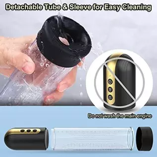 Electric Vacuum Penis Pump for Men - Cock Enlarger with Pocket Vagina & 4 Suction Intensities, High-Vacuum Air Pressure Penis En