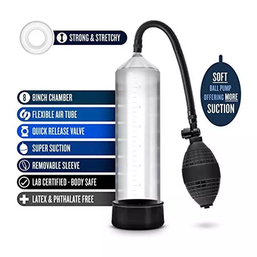 Blush Performance VX101 - Male Enhancement Pump - Beginner Penis Pump for Enlargement - Synthetic Rubber Ball Pump for More Suct