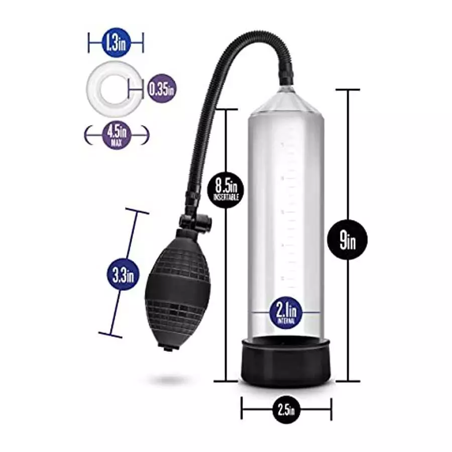 Blush Performance VX101 - Male Enhancement Pump - Beginner Penis Pump for Enlargement - Synthetic Rubber Ball Pump for More Suct