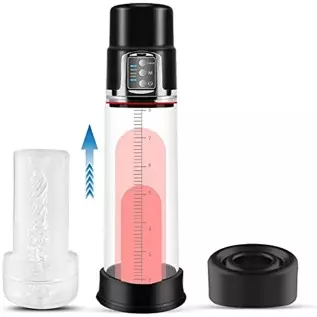 Automatic Vacuum Pump Sex Toy Male Penis Pump for Longer Bigger Stronger Effect with 4 Suction Intensities, Electric Extend Pump