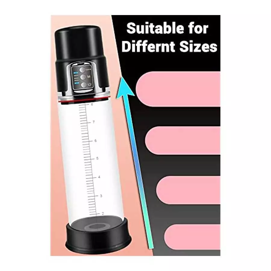 Automatic Vacuum Pump Sex Toy Male Penis Pump for Longer Bigger Stronger Effect with 4 Suction Intensities, Electric Extend Pump