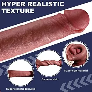 KVEVU Reusable Penis Sleeve Penis Ring,2.2 inch Penis Sleeve Cock Ring Extender Ultra-Soft Penis Enlarger for Couples Cock Enlar