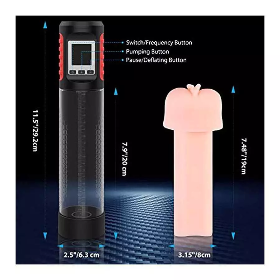 UTIMI Penis Pump Vacuum with Sleeve - Rechargeable Automatic Training Detachable with 9 Vibration Modes for Male | Masturbator |