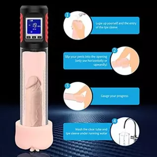 UTIMI Penis Pump Vacuum with Sleeve - Rechargeable Automatic Training Detachable with 9 Vibration Modes for Male | Masturbator | UTIMI Penis Pump Vacuum with Sleeve - Rechargeable Automatic Training Detachable with 9 Vibration Modes for Male | Masturbator |