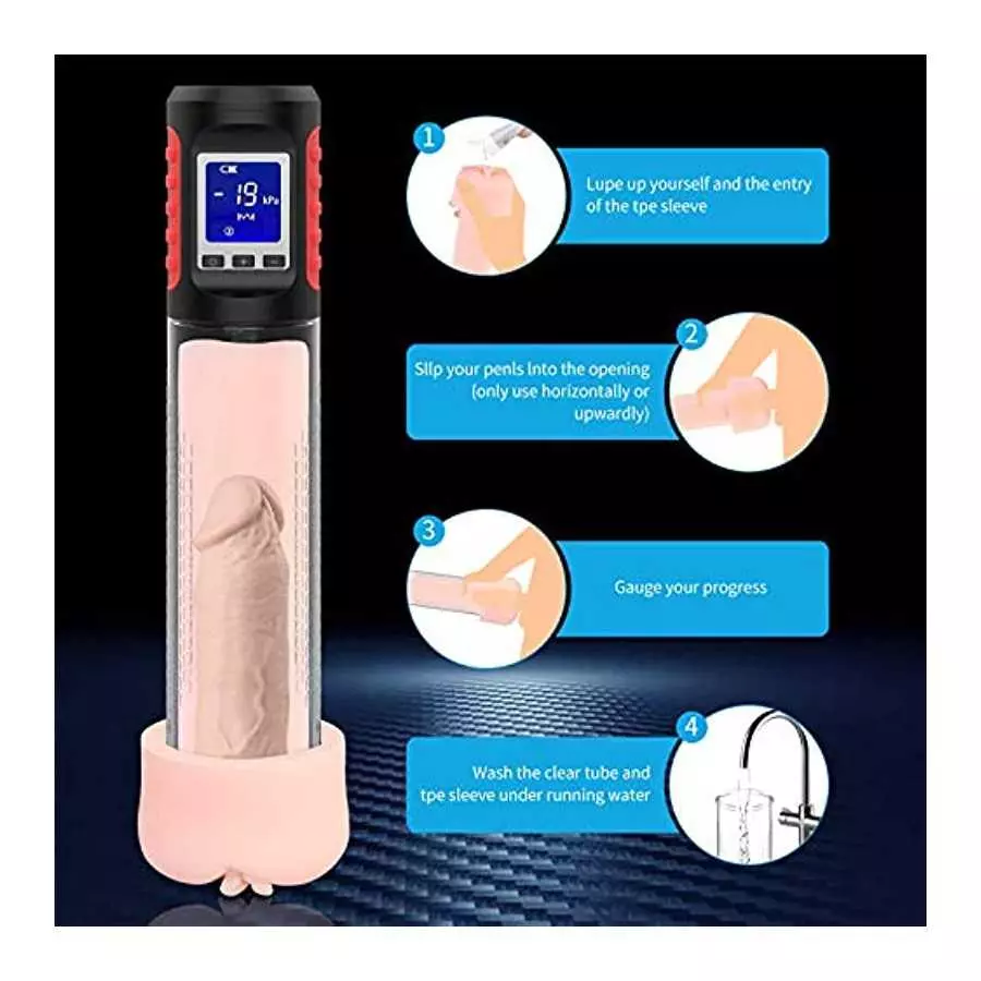 UTIMI Penis Pump Vacuum with Sleeve - Rechargeable Automatic Training Detachable with 9 Vibration Modes for Male | Masturbator |