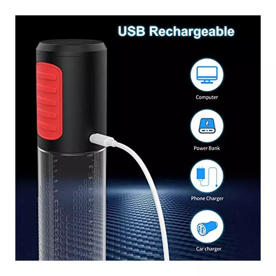 UTIMI Penis Pump Vacuum with Sleeve - Rechargeable Automatic Training Detachable with 9 Vibration Modes for Male | Masturbator |