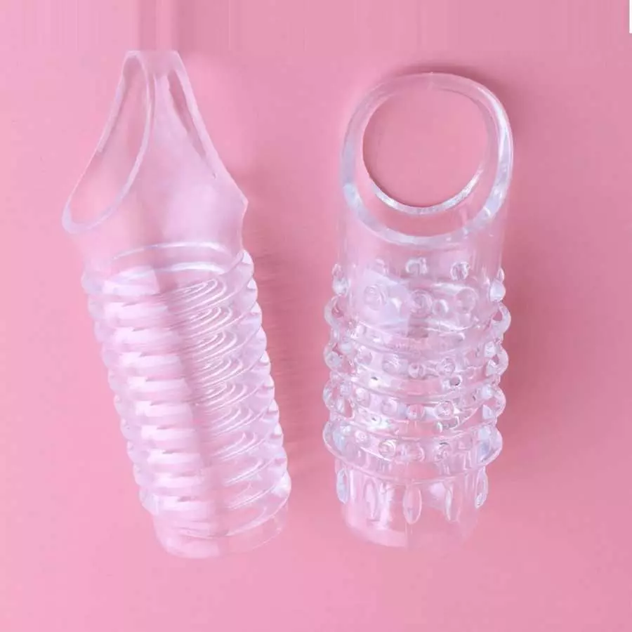 New Big Reusable Sleeve Extender Realistic Textured Extender Material Enlarger for Men Couple Flesh 0226 (Brown-NB)