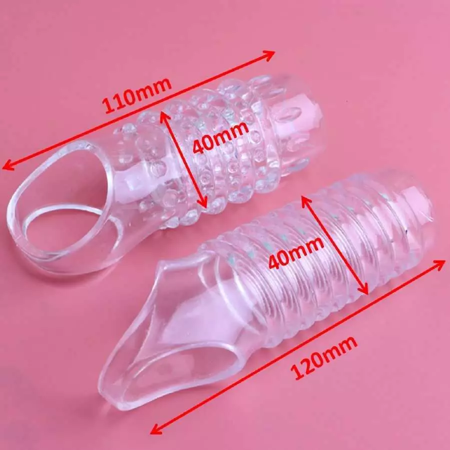 New Big Reusable Sleeve Extender Realistic Textured Extender Material Enlarger for Men Couple Flesh 0226 (Brown-NB)