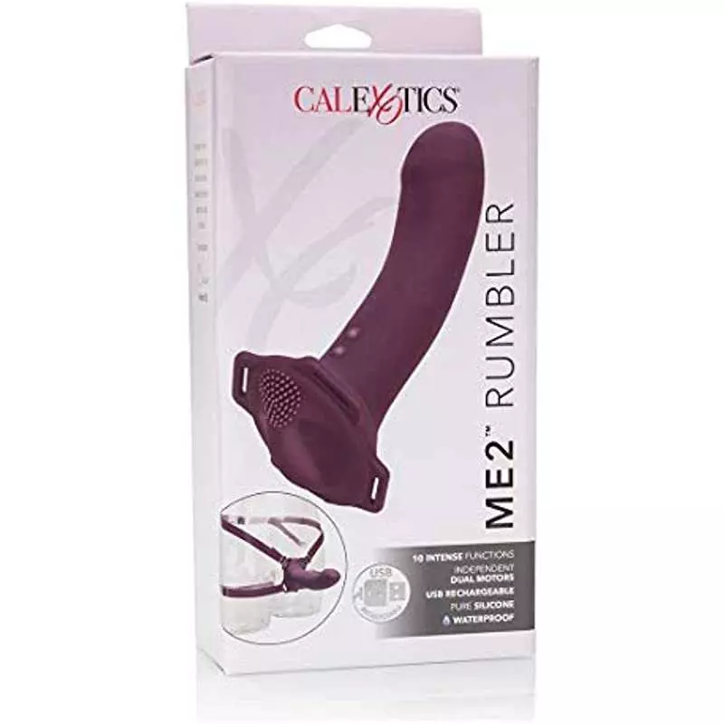 CalExotics ME2 Rumble Probe – Rechargeable Waterproof Silicone Strap On Harness Vibrator – 10 Function Vibration Adult Sex Toy F