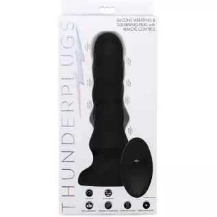 Silicone Vibrating and Thrusting Plug with Remote Control