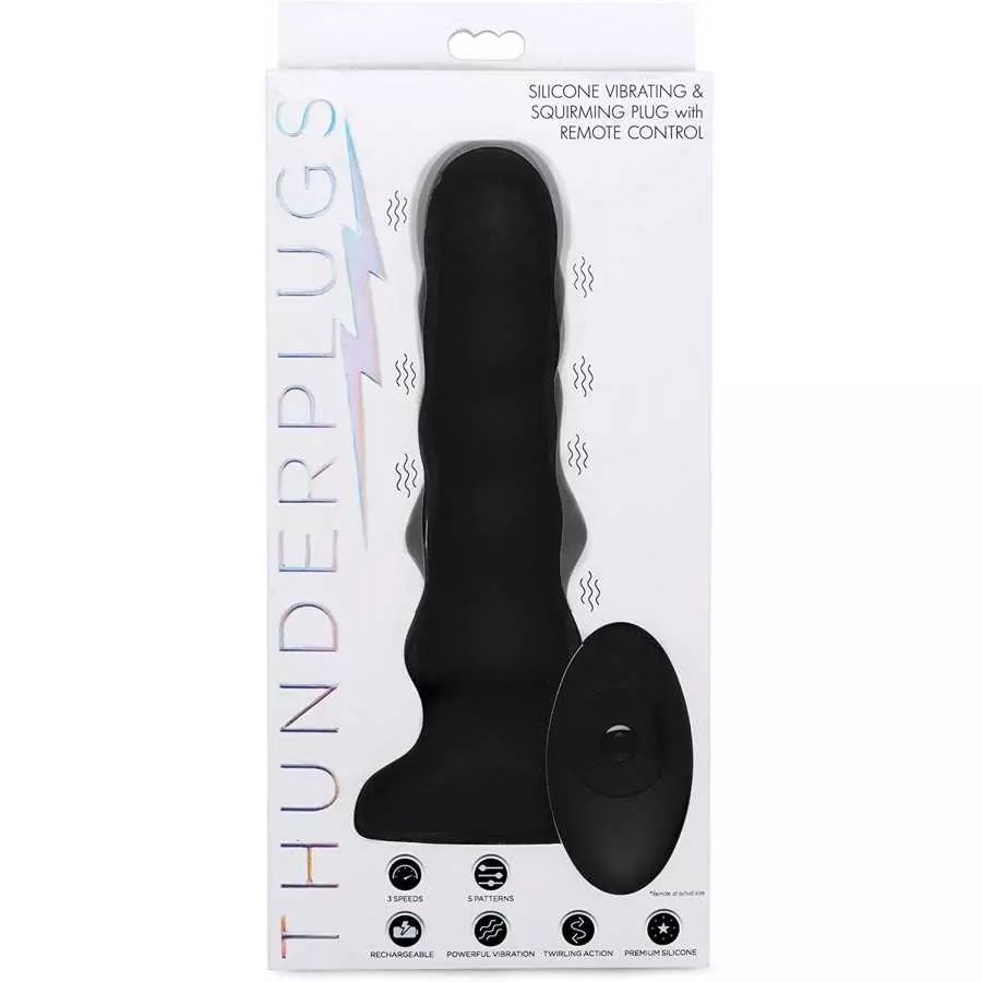 Silicone Vibrating and Thrusting Plug with Remote Control