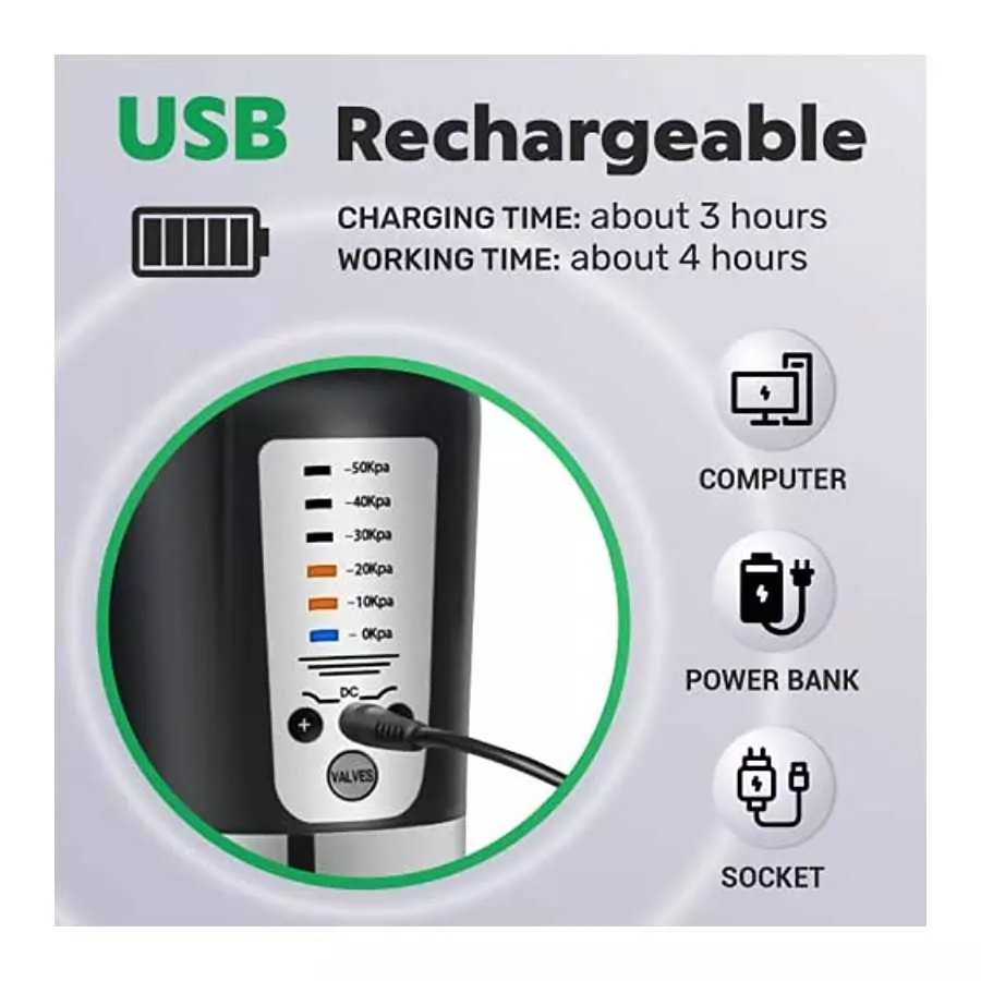 Penis Pump, Electric Penis Vacuum Pump - Automatic Vacuum Penis Enlargement Extend Pump with 5 Suction - Men Sex Toys - Pumps &