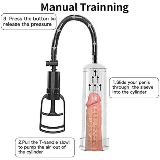 Vacuum Enlargement Air Manual Penis Pump with Male Stroker Increase Size Extender Stamina Trainer Sex Toys for Men Manual Stimul