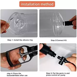 Vacuum Enlargement Air Manual Penis Pump with Male Stroker Increase Size Extender Stamina Trainer Sex Toys for Men Manual Stimul