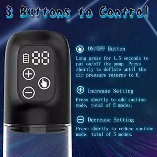 IPX7 Waterproof Eletric Penis Pump with 5 Suction Levels, Penis Massager Stimulator with Vagina Stroker Sleeve, Penis Enlargemen