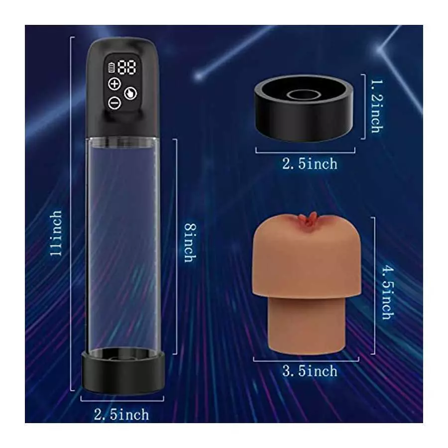IPX7 Waterproof Eletric Penis Pump with 5 Suction Levels, Penis Massager Stimulator with Vagina Stroker Sleeve, Penis Enlargemen