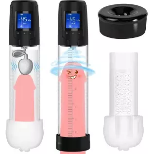 Electric Vacuum Penis Pump with Pocket Pussy, Male Penis Enlargement with 6 Suction 10 Vibration Intensities, Rechargeable Autom
