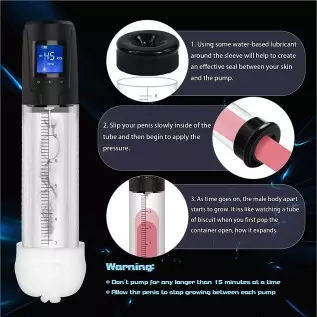 Electric Vacuum Penis Pump with Pocket Pussy, Male Penis Enlargement with 6 Suction 10 Vibration Intensities, Rechargeable Autom