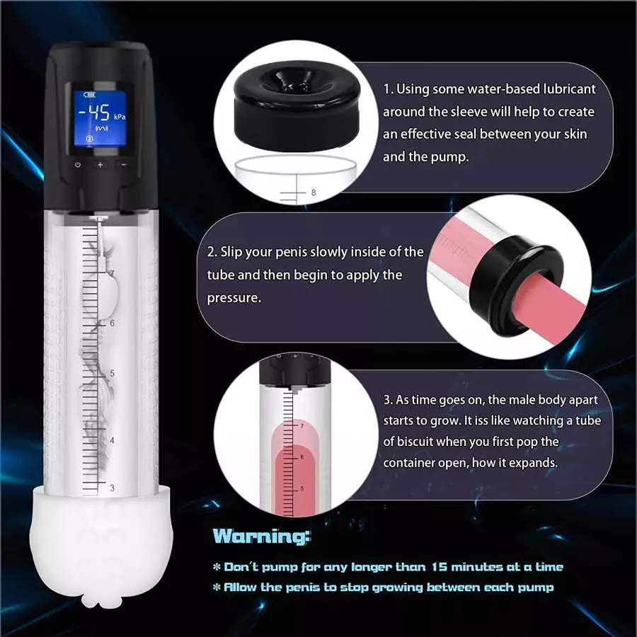 Electric Vacuum Penis Pump with Pocket Pussy, Male Penis Enlargement with 6 Suction 10 Vibration Intensities, Rechargeable Autom