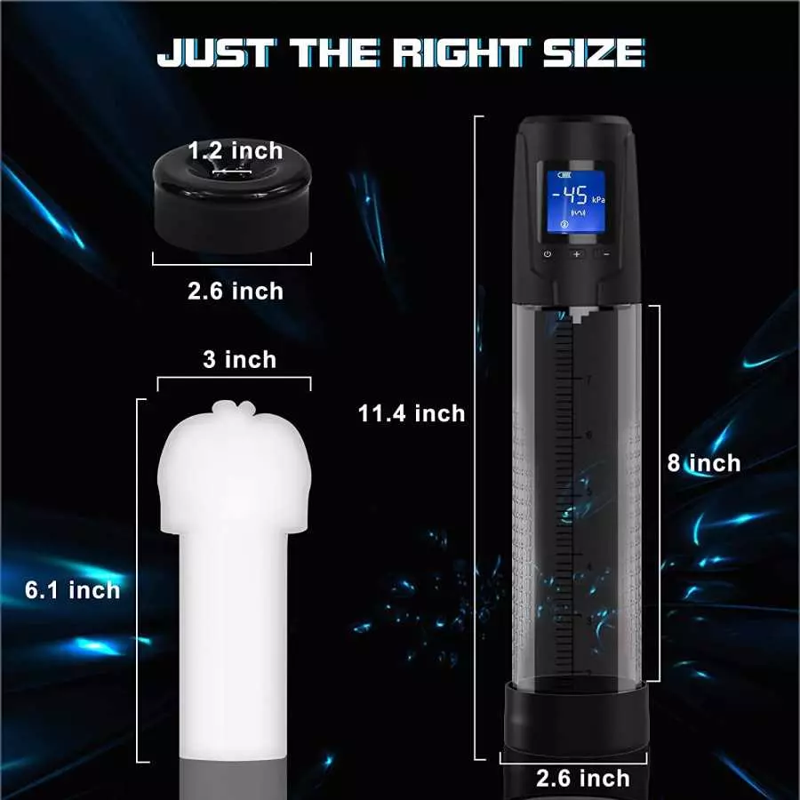 Electric Vacuum Penis Pump with Pocket Pussy, Male Penis Enlargement with 6 Suction 10 Vibration Intensities, Rechargeable Autom