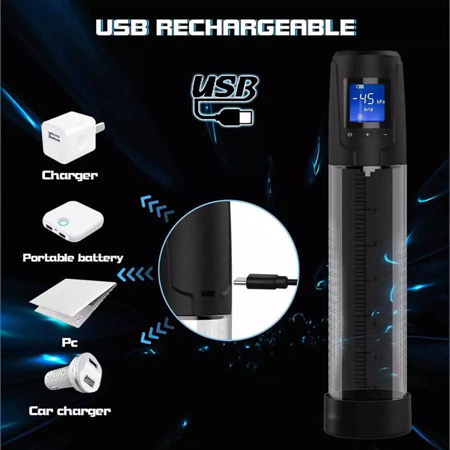 Electric Vacuum Penis Pump with Pocket Pussy, Male Penis Enlargement with 6 Suction 10 Vibration Intensities, Rechargeable Autom