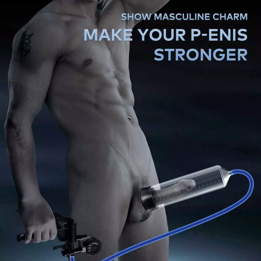 Manual Penis Pump for Men,Vacuum Penis Enlargement Pump Male Masturbators with Pistol Grip,Air Pump Adult Sex Toys Pressure Gaug