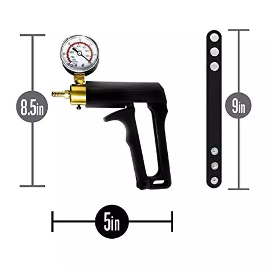 Blush Performance Professional Grade Penis Pump Trigger Featuring Pressure Gauge Nterchange Compatible Vacuum Release Valve Male