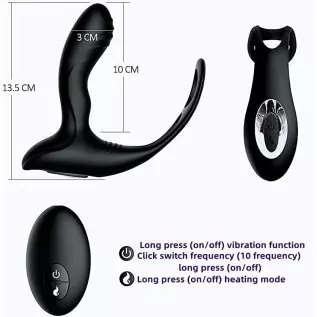 Vibrating Anal Plug Silicone Anal Vibrator for Anal Training with 10 Vibration Modes Anal Dilator Prostate Massager for Men, Dua